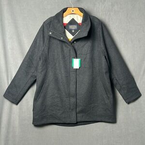 NWT Pendleton Cascade Wool Campbell Pea Coat Jacket Gray Water Resistant XL
